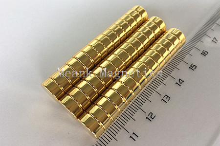 D10x4mm guldplating af neodymiumskiver