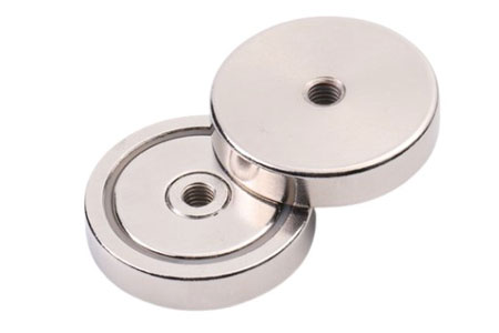 Flat Neodymium Pot/Cup Magneter med Threed Hole